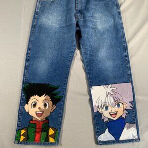 Wrangler‎ 85900DW 36x29 Custom Anime Jeans Gon Killua Hand Painted Denim Art
